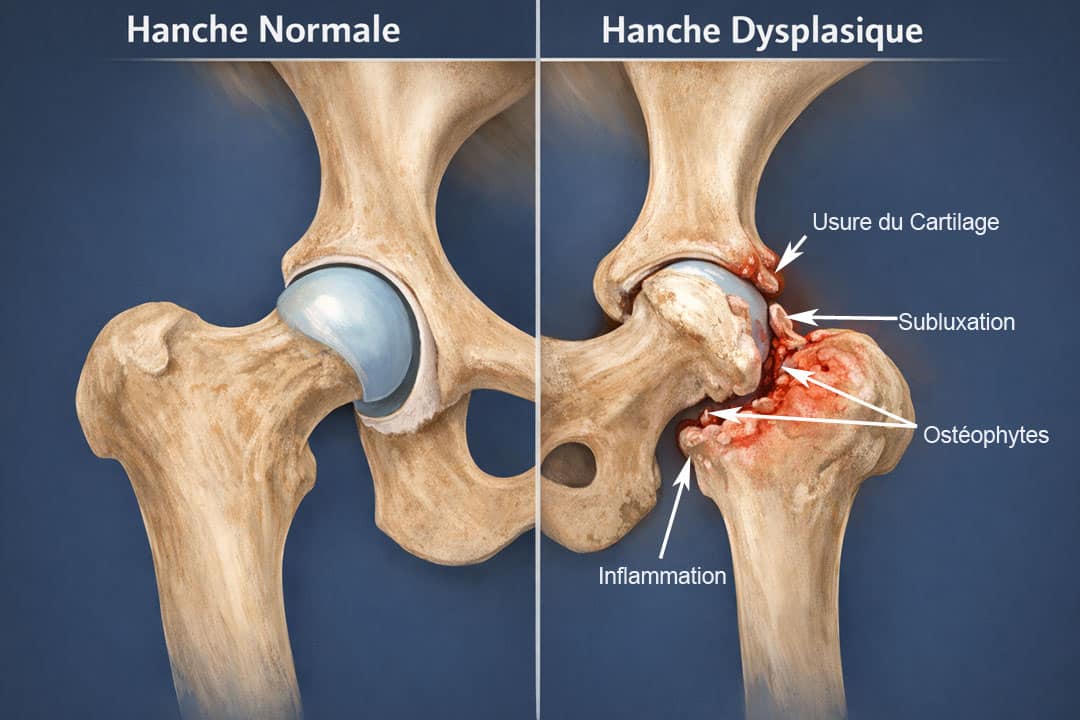CVA : Hanche normale vs hanche dysplasique